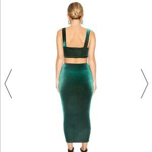 naked wardrobe Skirts - Hunter Green velvet set naked wardrobe Skirts - Hunter Green velvet set